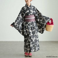 シアー花柄2wayセパレート浴衣&結び帯3点セット