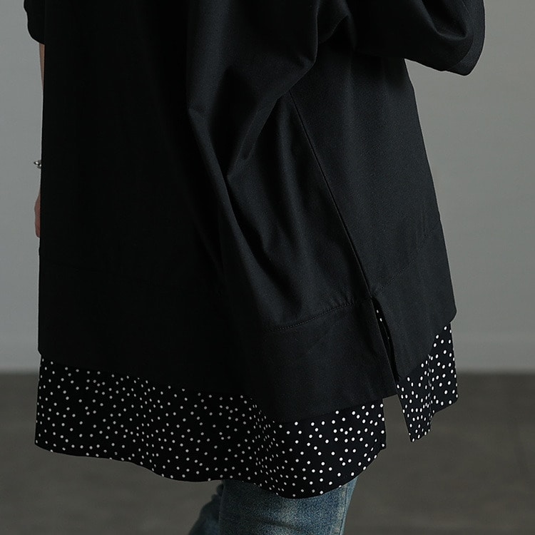 ドット柄レイヤード風チュニックTシャツ9