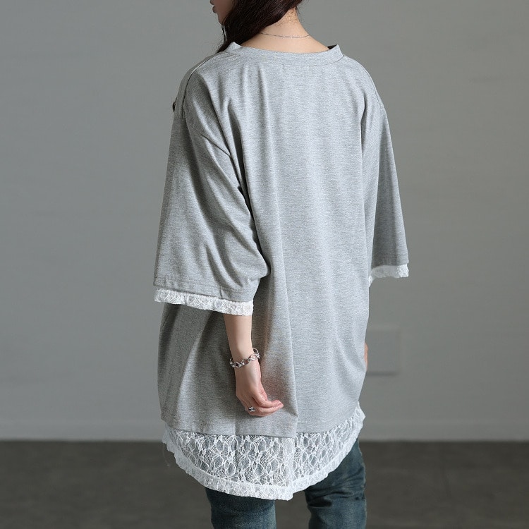 レースレイヤード風チュニックTシャツ12