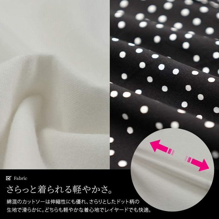 ドット柄リボンキャミチュニック&Tシャツ2点セット5