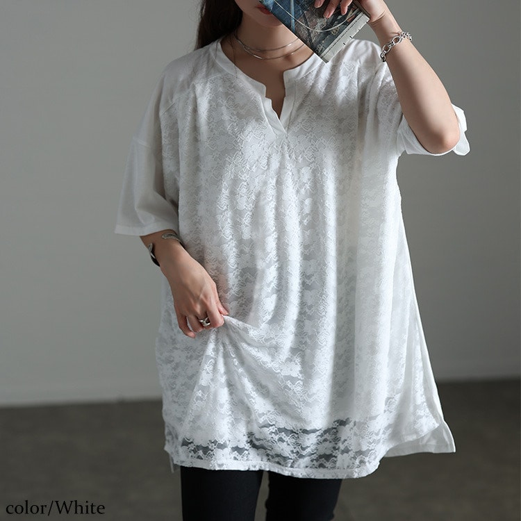 レースレイヤードチュニックTシャツ10