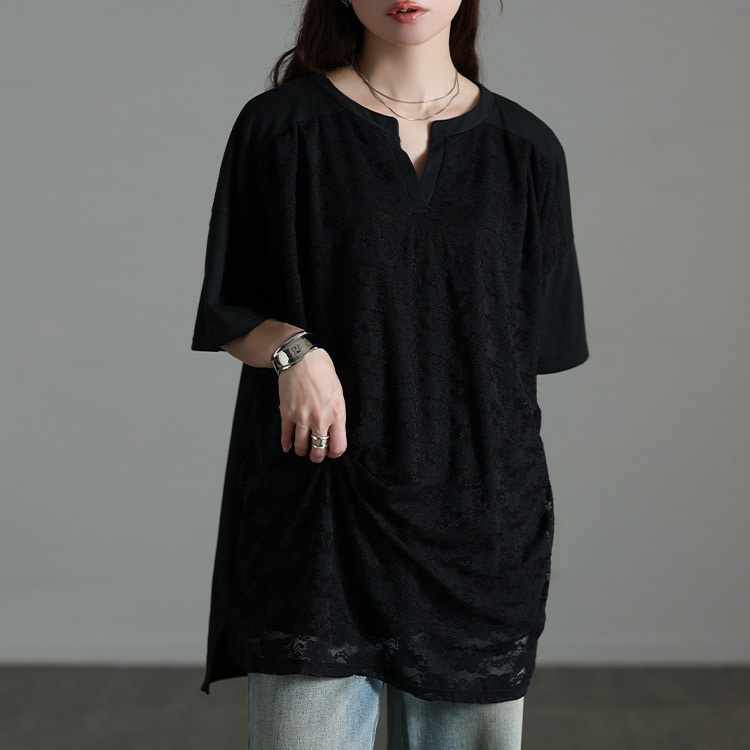レースレイヤードチュニックTシャツ7