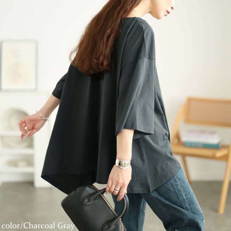 アシメヘムコットンチュニックTシャツ11
