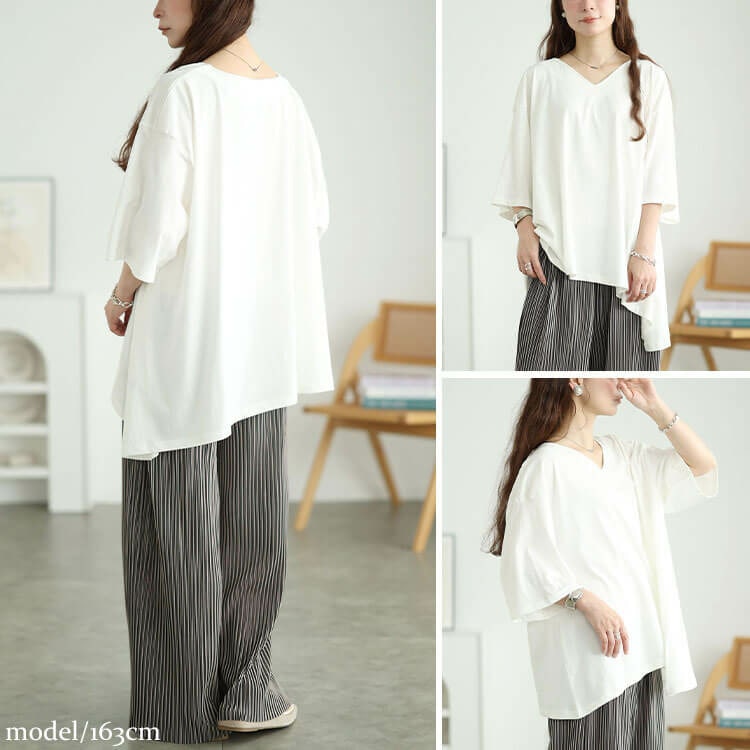 アシメヘムコットンチュニックTシャツ7