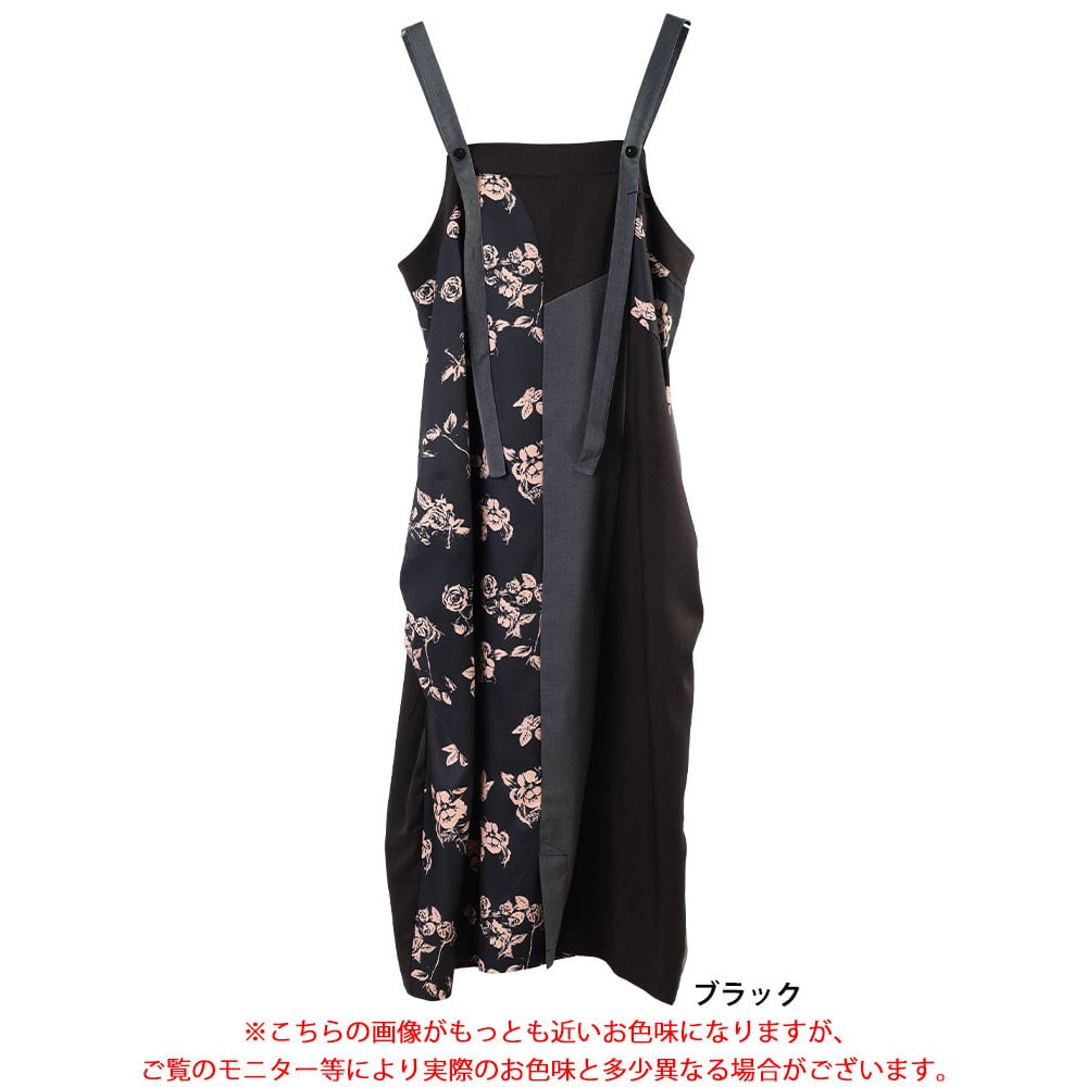 配色&柄切り替えコクーンエプロンワンピース17