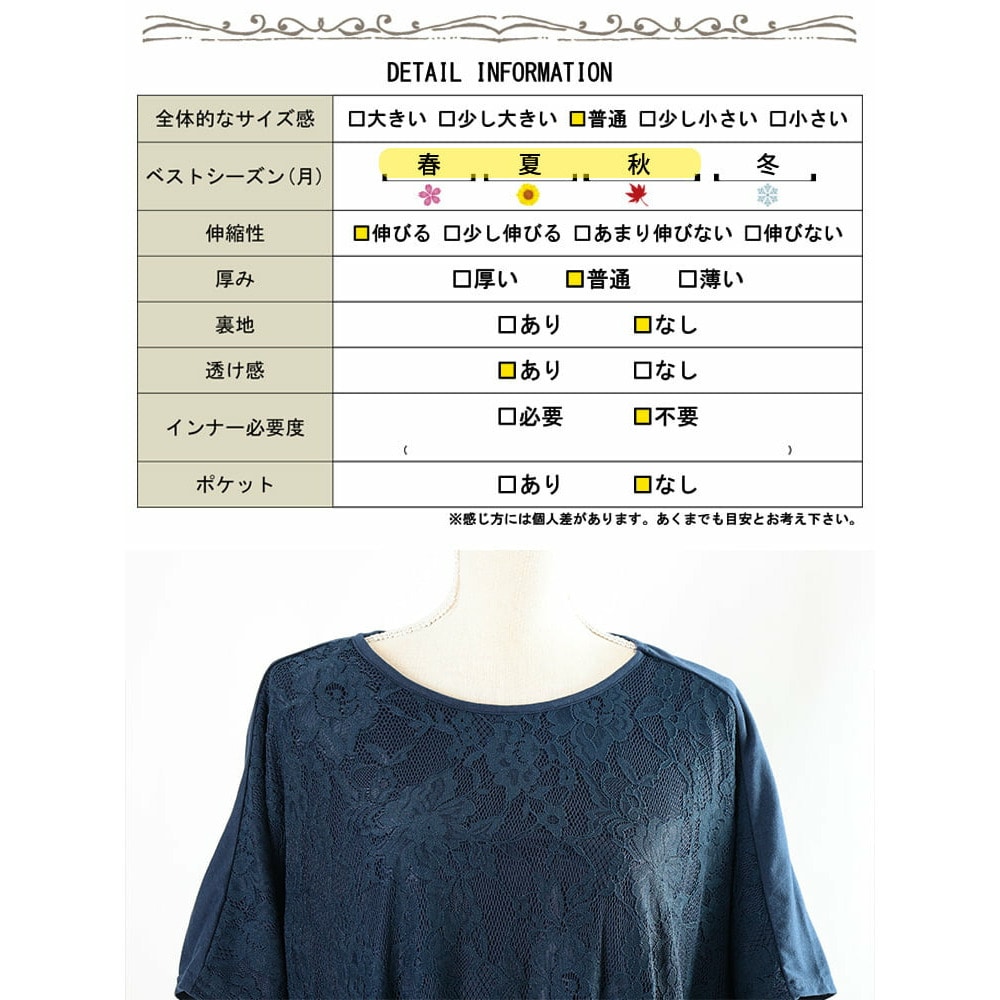 レースレイヤードドルマンチュニック19
