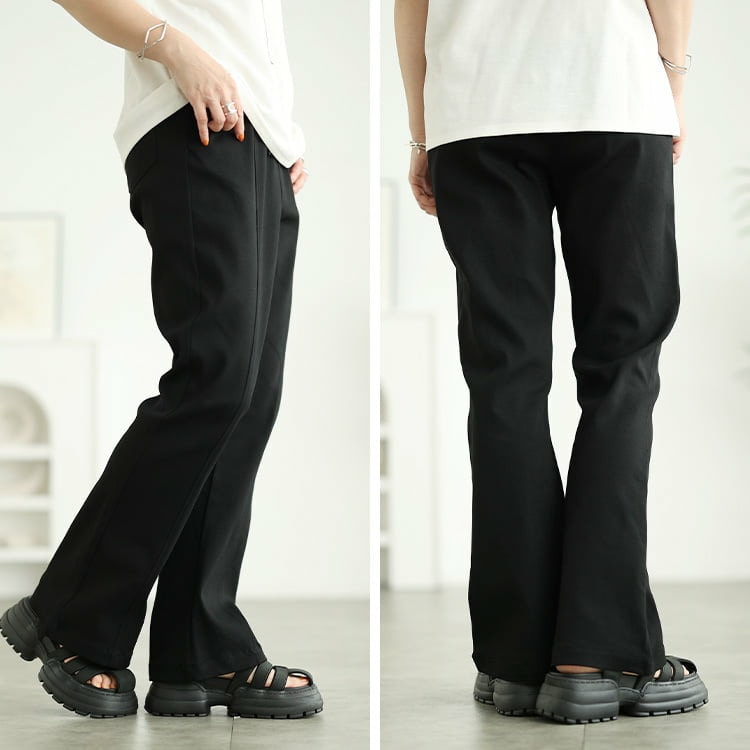 ストレッチツイルセンタータックフレアパンツ13