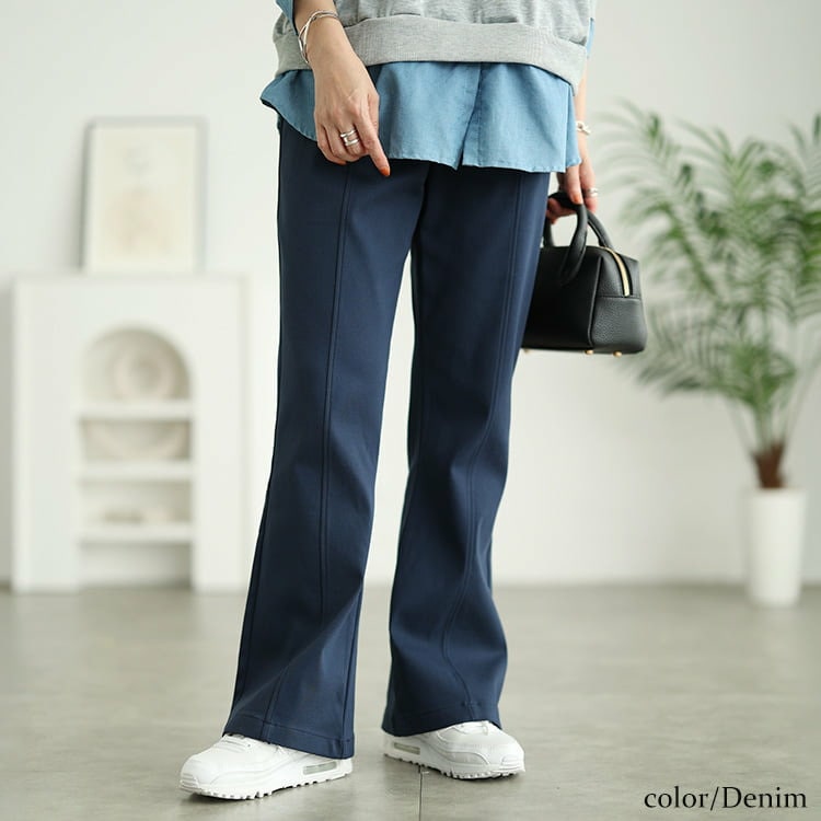 ストレッチツイルセンタータックフレアパンツ9