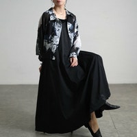 ニュアンス柄シアーシャツ＆キャミワンピース2点セット