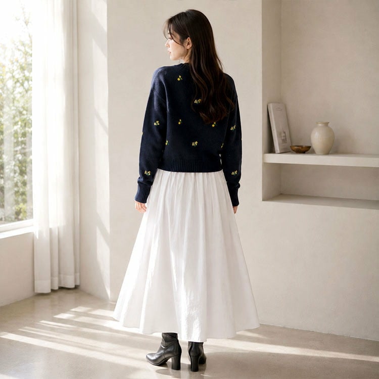 小花刺繍ニットプルオーバー4