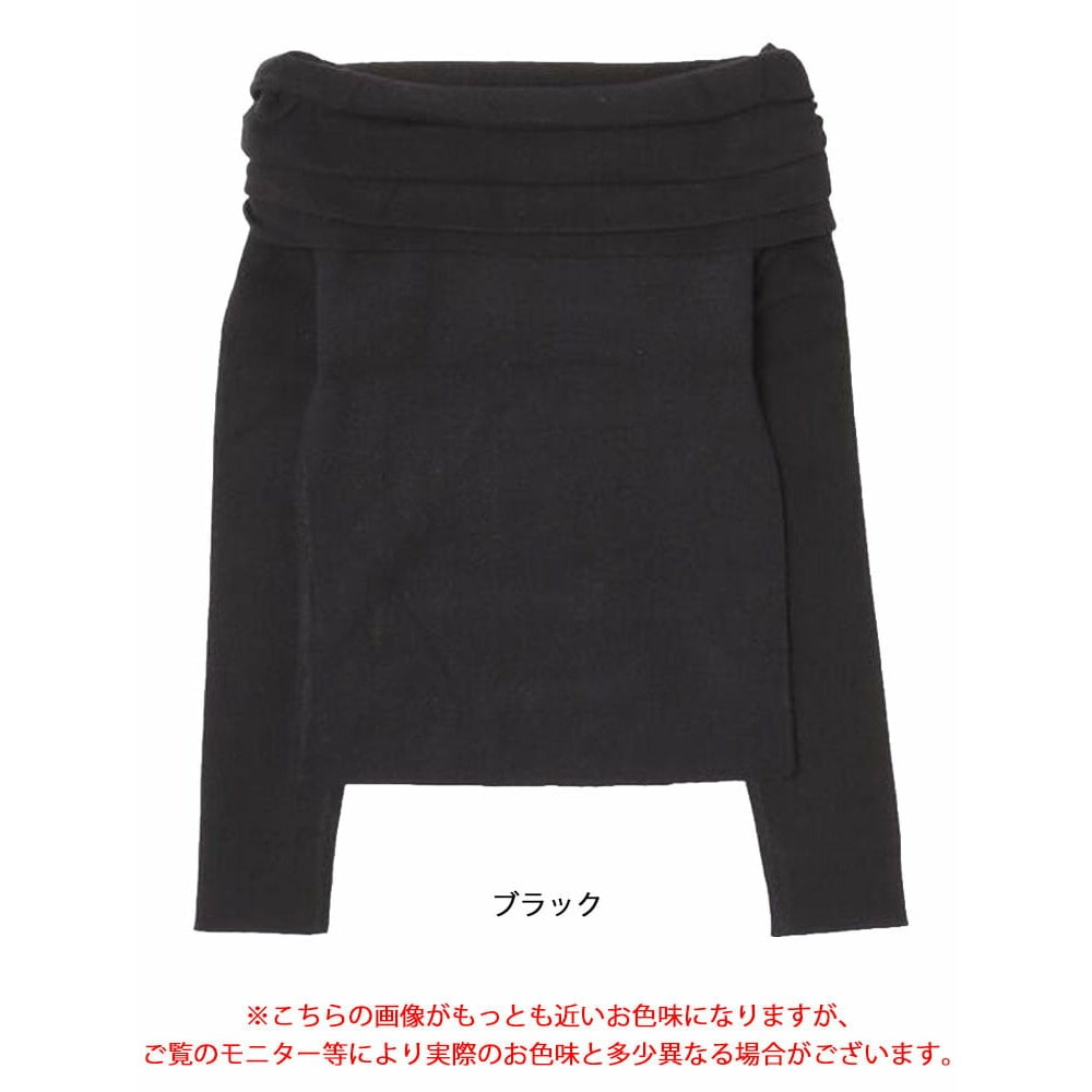 ドレープオフショルダーニットトップス16