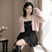 シャギーショートカーディガン