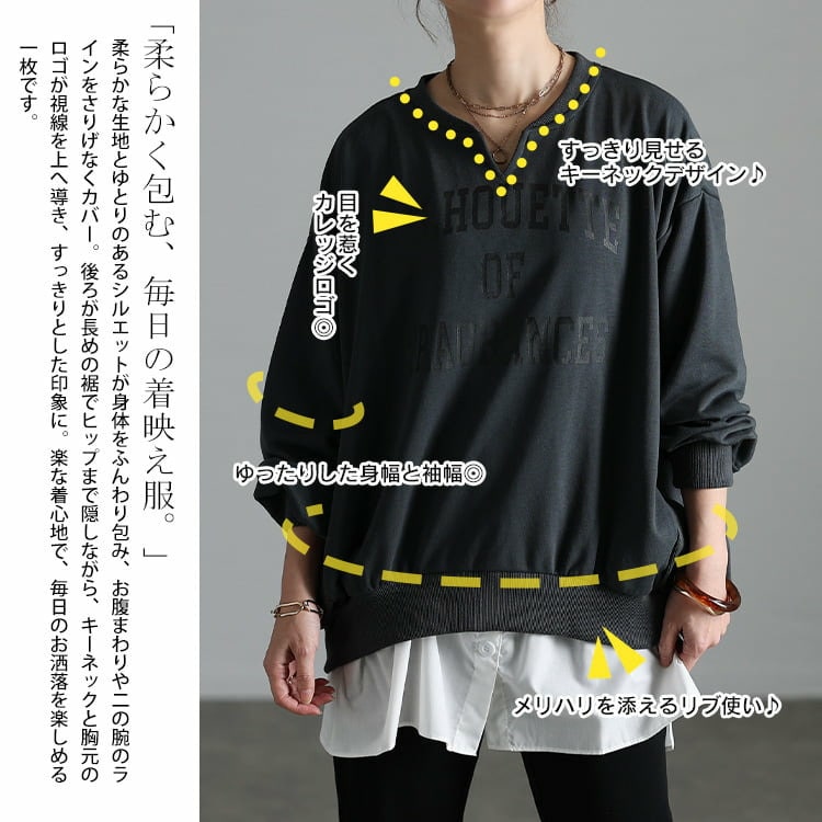 カレッジロゴキーネックスウェットプルオーバー4