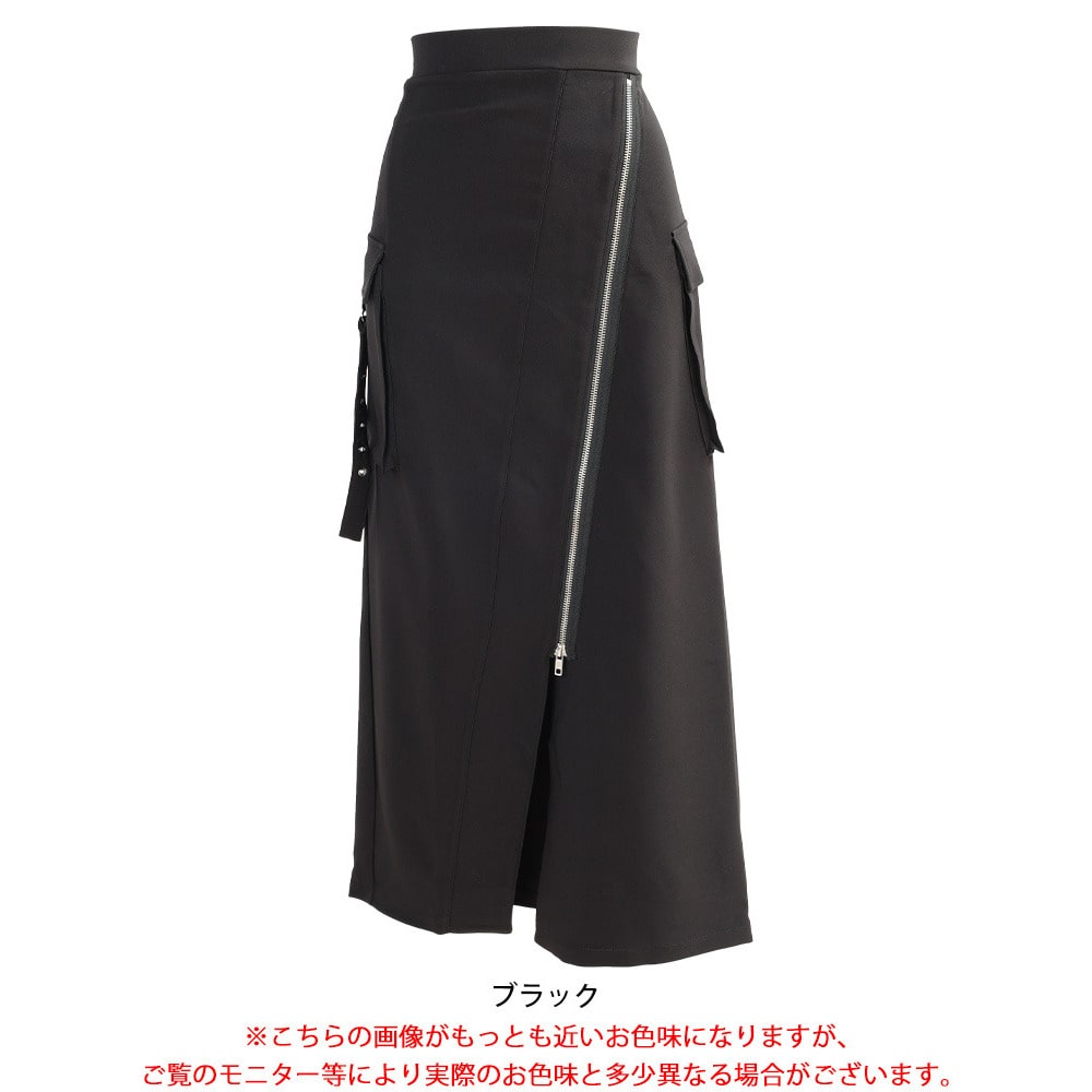 アシメジップカーゴロングスカート17