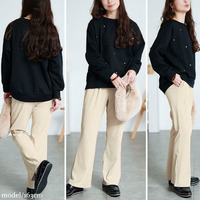 大きいサイズ レディース ストレッチテレコフレアパンツ