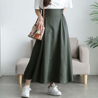 大きいサイズ レディース ストレッチツイルハイウエストフレアスカート