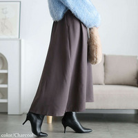 大きいサイズ レディース ストレッチツイルハイウエストフレアスカート