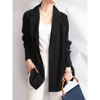 大きいサイズ レディース ビッグサイズ カットジョーゼットロングテーラードジャケット