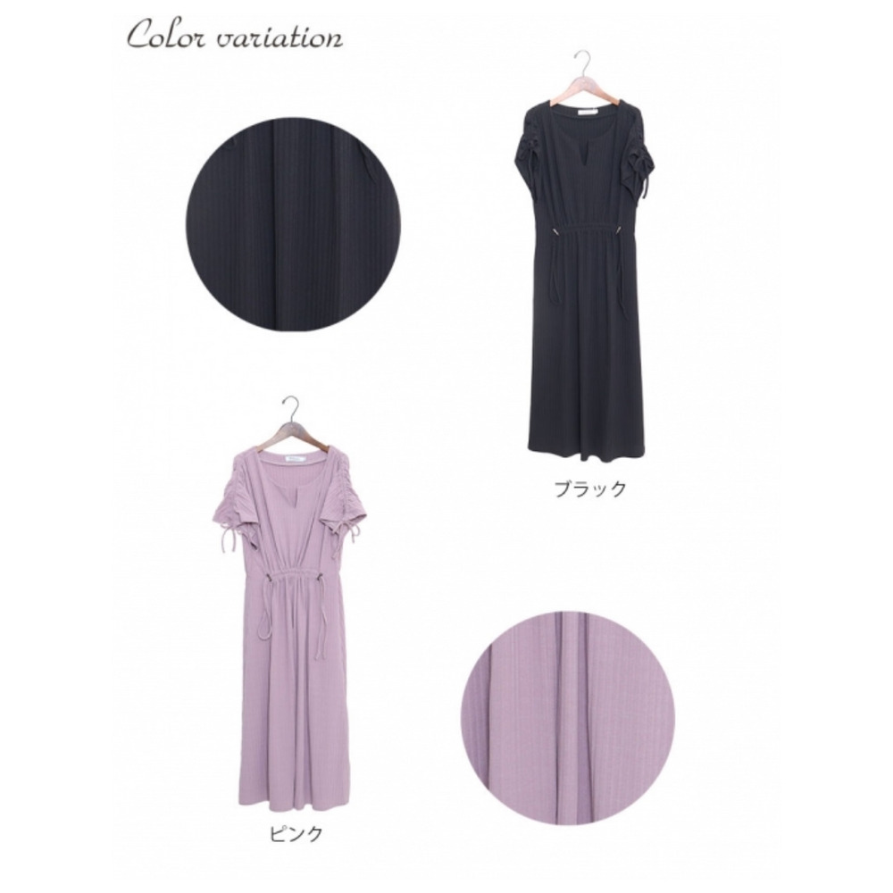 大きいサイズ レディース ウエスト切替えフレアワンピース15