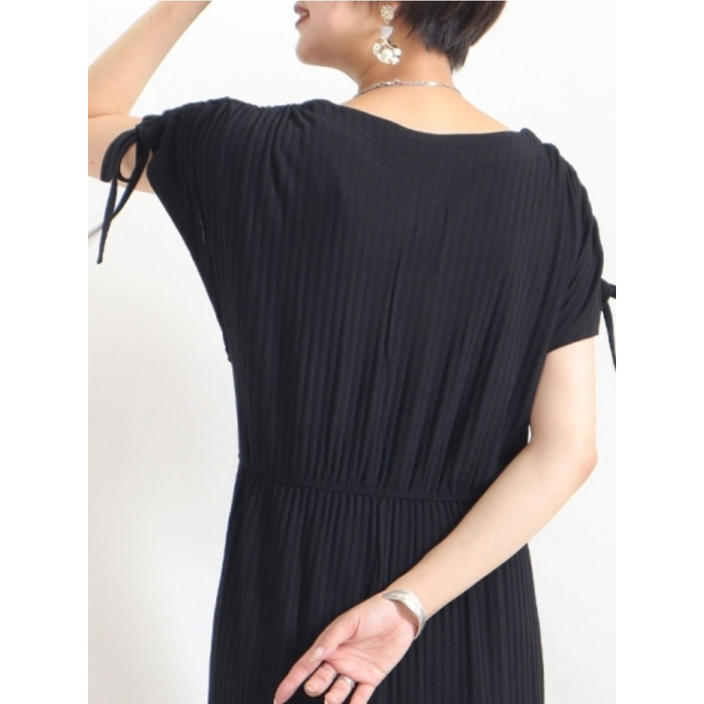 大きいサイズ レディース ウエスト切替えフレアワンピース1