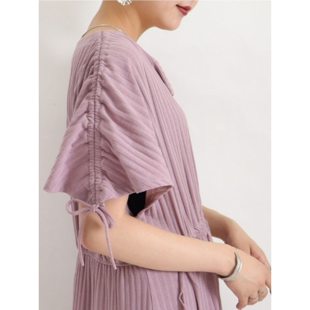 大きいサイズ レディース ウエスト切替えフレアワンピース1