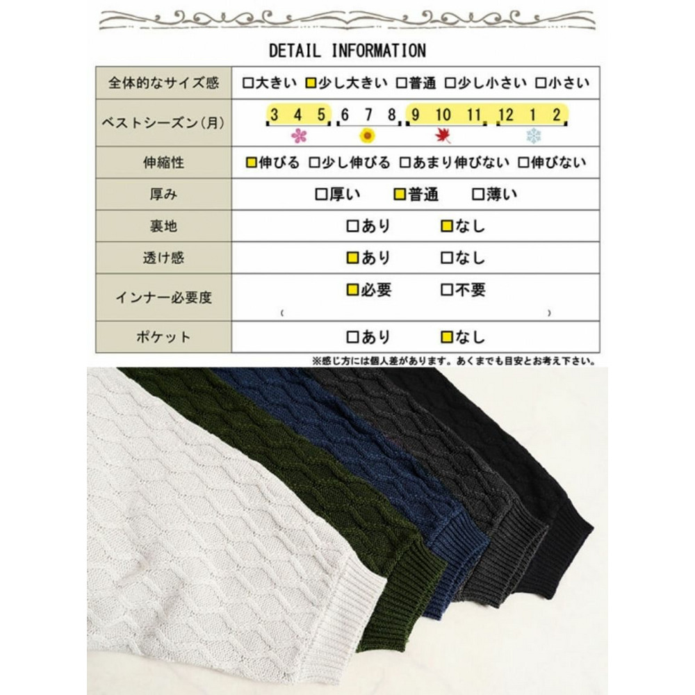 大きいサイズ レディース ハニカム編みキーネックドルマンニットチュニック19