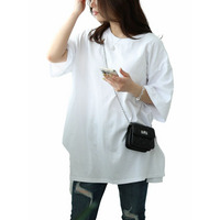 大きいサイズ レディース サイドスリットビッグTシャツ