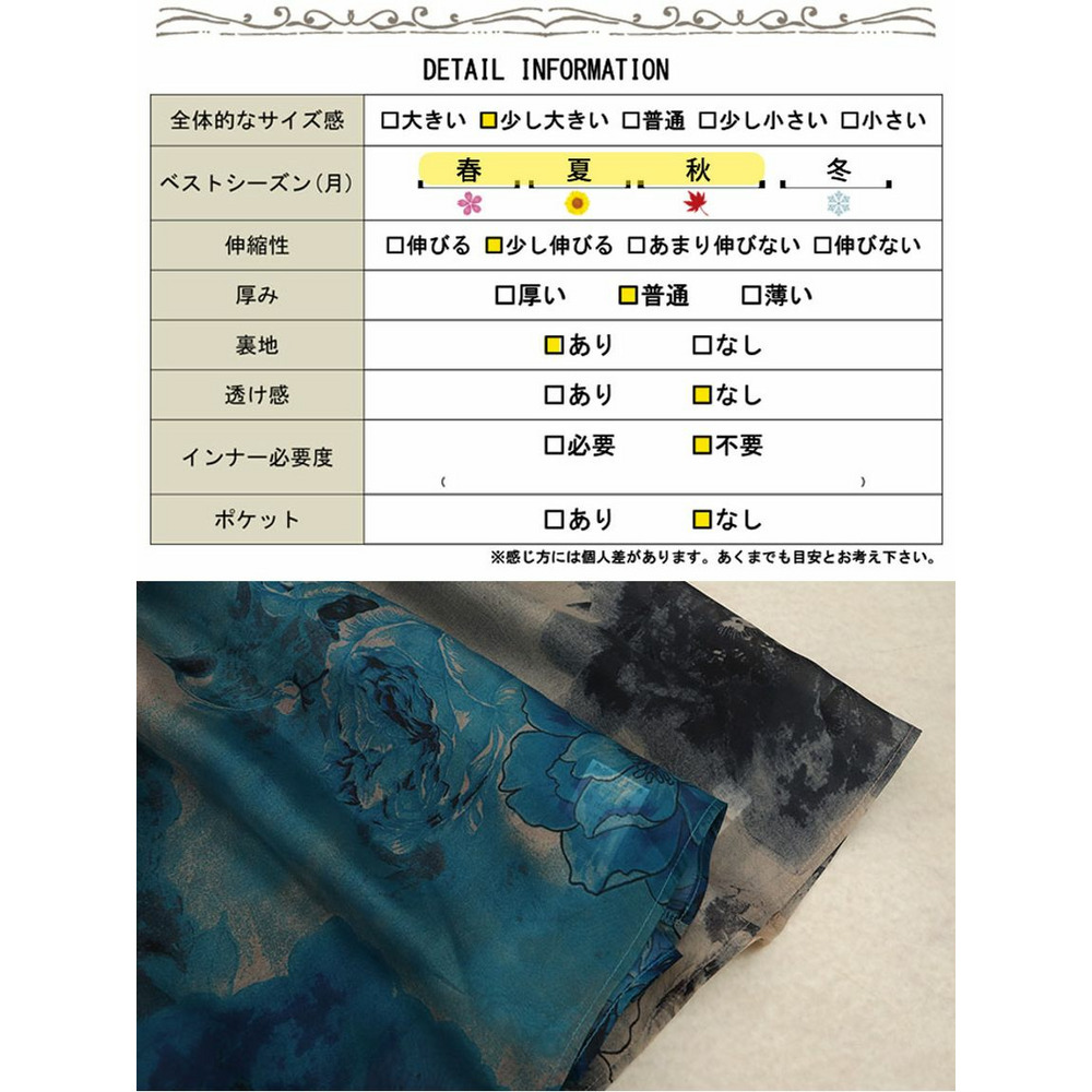 大きいサイズ レディース アートフラワープリントドッキングワンピース19