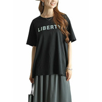 大きいサイズレディース　フロッキープリントロゴTシャツ