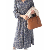 大きいサイズ レディース 小花柄カシュクールワンピース