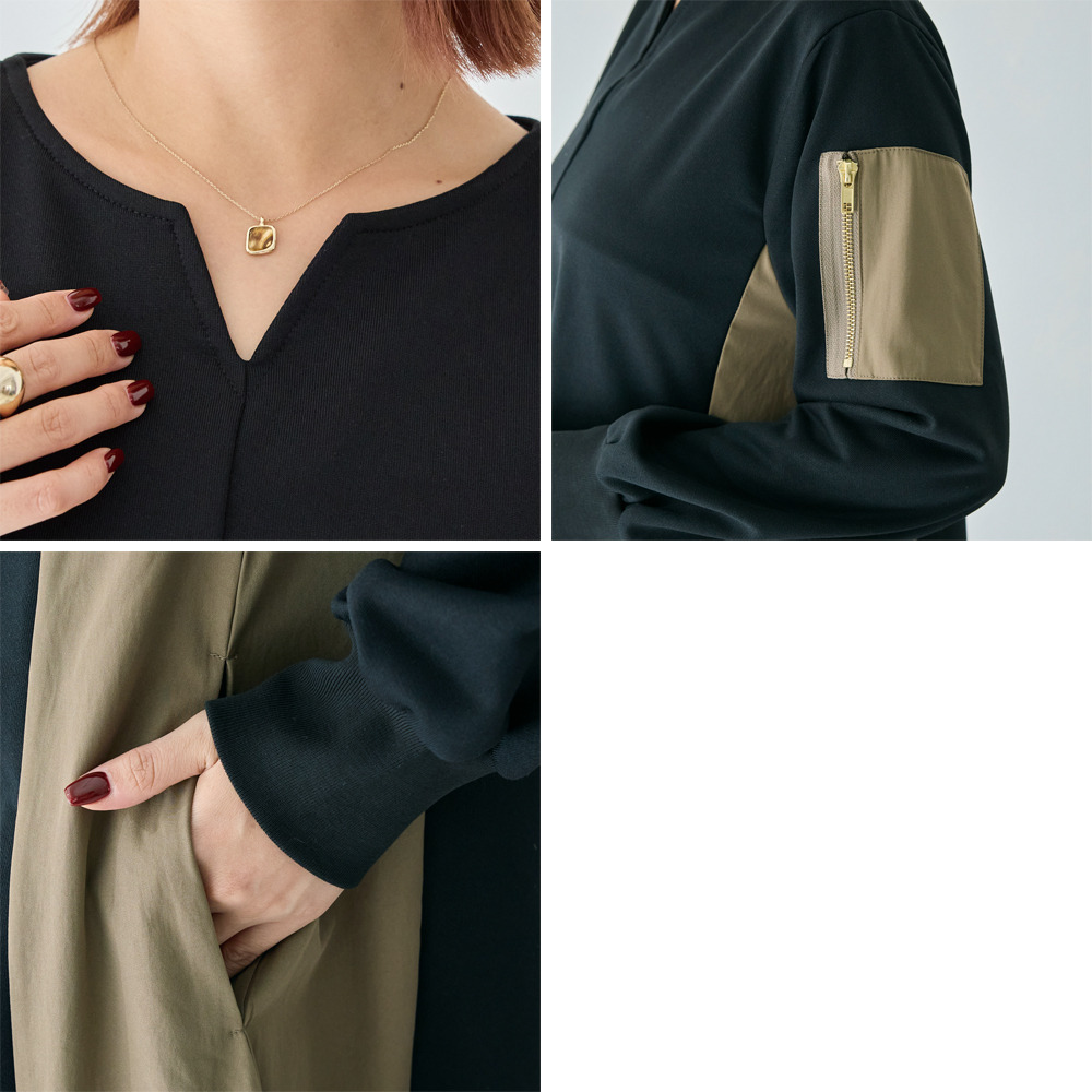 配色ミリタリーワンピース LL/3L/4L/5L ラビアンジェ22