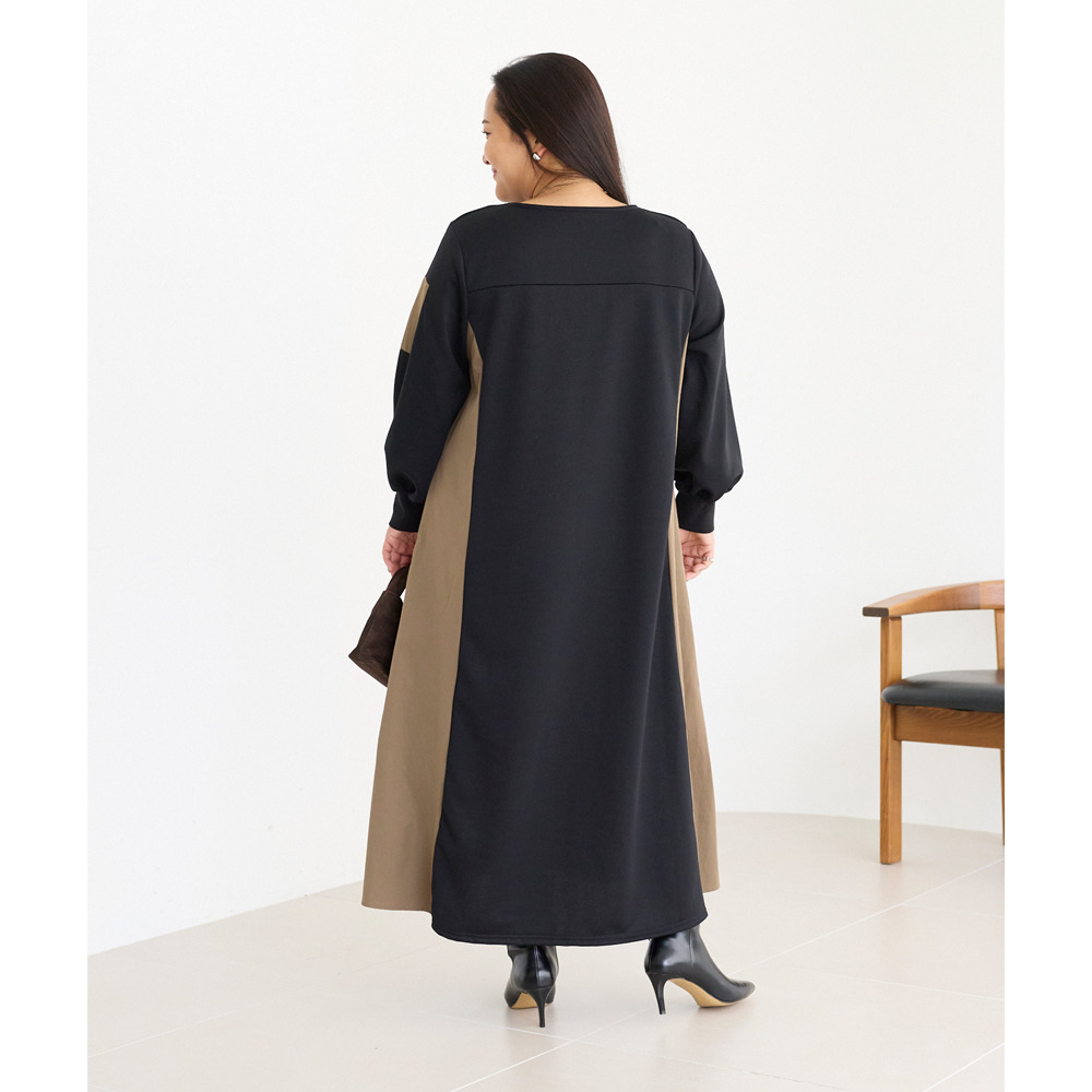 配色ミリタリーワンピース LL/3L/4L/5L ラビアンジェ28