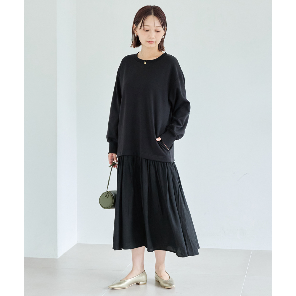 【好機能シリーズ】吸湿発熱/静電気防止 ポンチ異素材切替ワンピース11