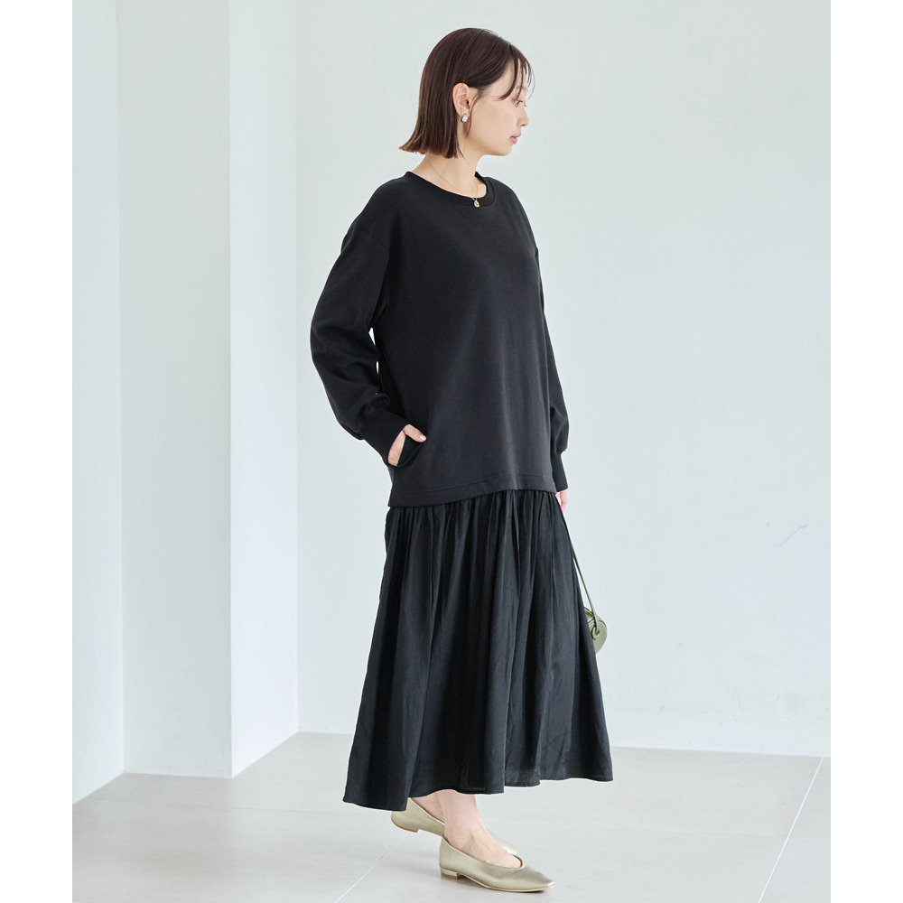 【好機能シリーズ】吸湿発熱/静電気防止 ポンチ異素材切替ワンピース13