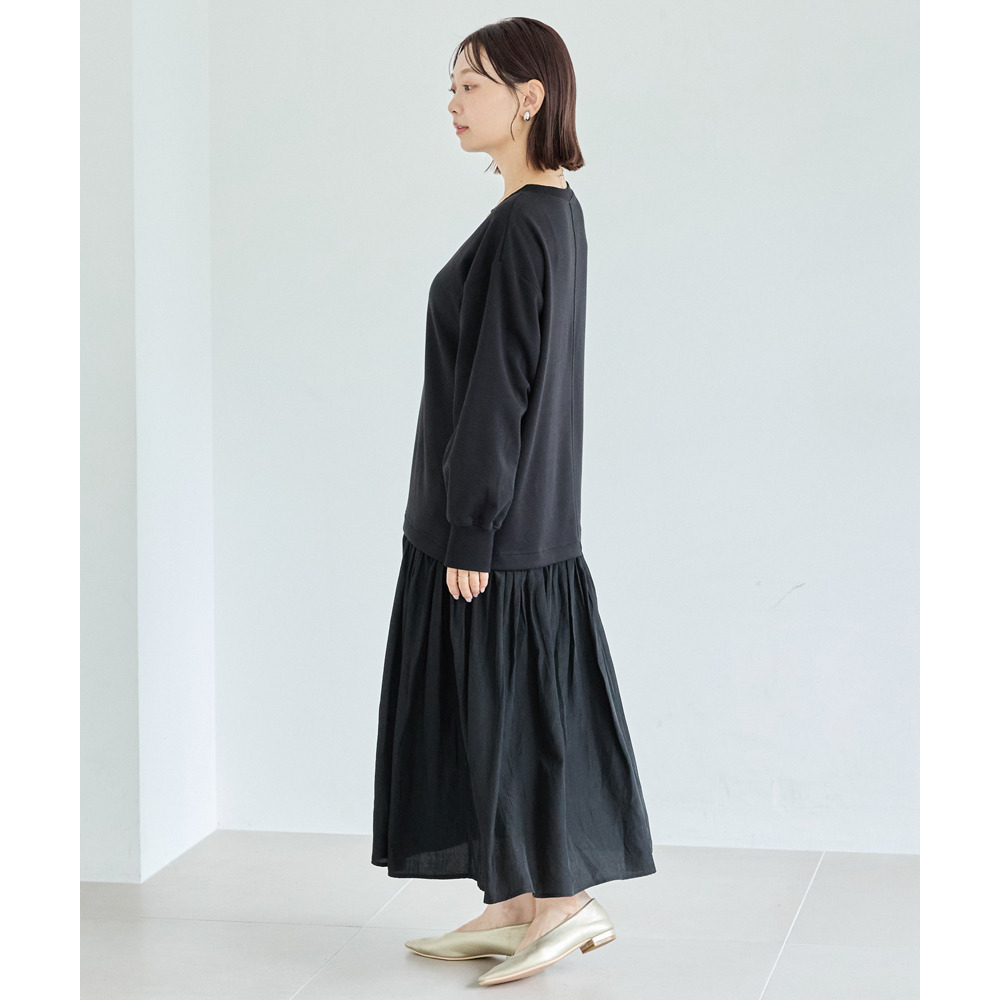 【好機能シリーズ】吸湿発熱/静電気防止 ポンチ異素材切替ワンピース14