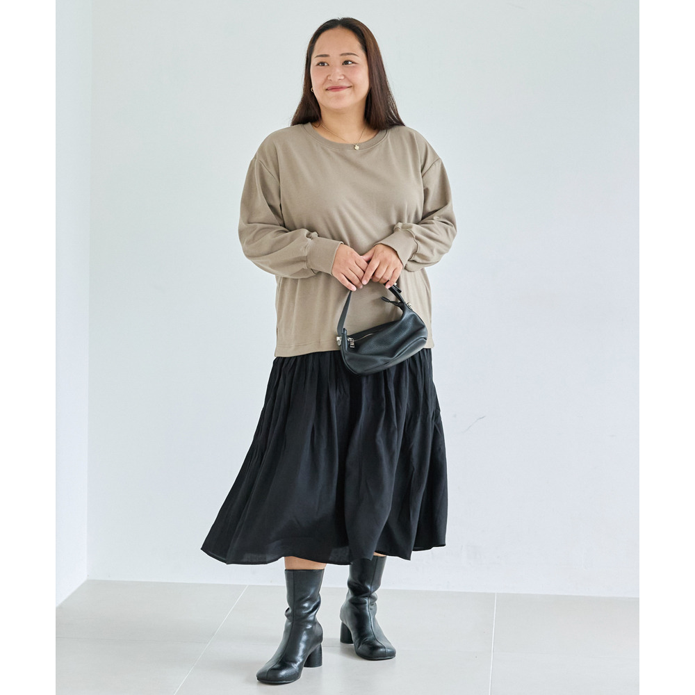 【好機能シリーズ】吸湿発熱/静電気防止 ポンチ異素材切替ワンピース19