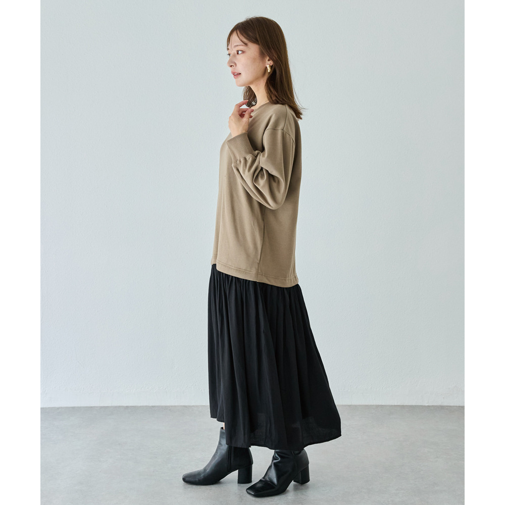 【好機能シリーズ】吸湿発熱/静電気防止 ポンチ異素材切替ワンピース6