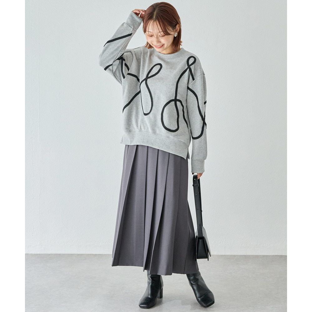 コード刺繍スウェットプルオーバー10