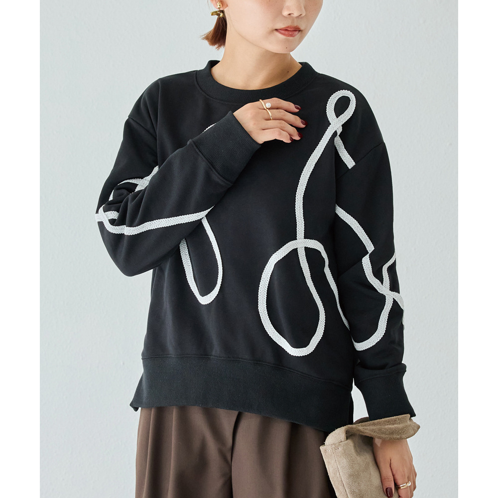 コード刺繍スウェットプルオーバー15