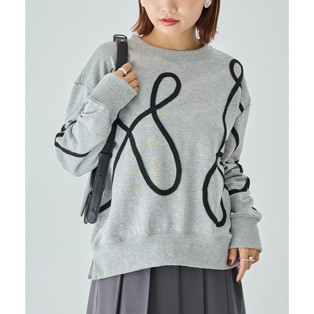 コード刺繍スウェットプルオーバー2