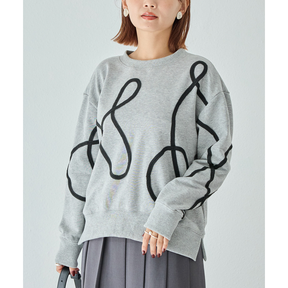 コード刺繍スウェットプルオーバー3