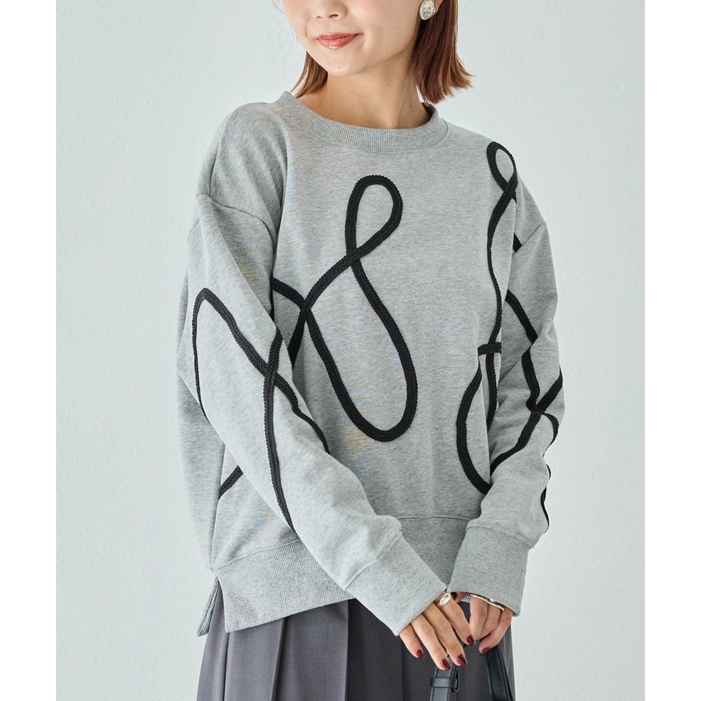 コード刺繍スウェットプルオーバー4