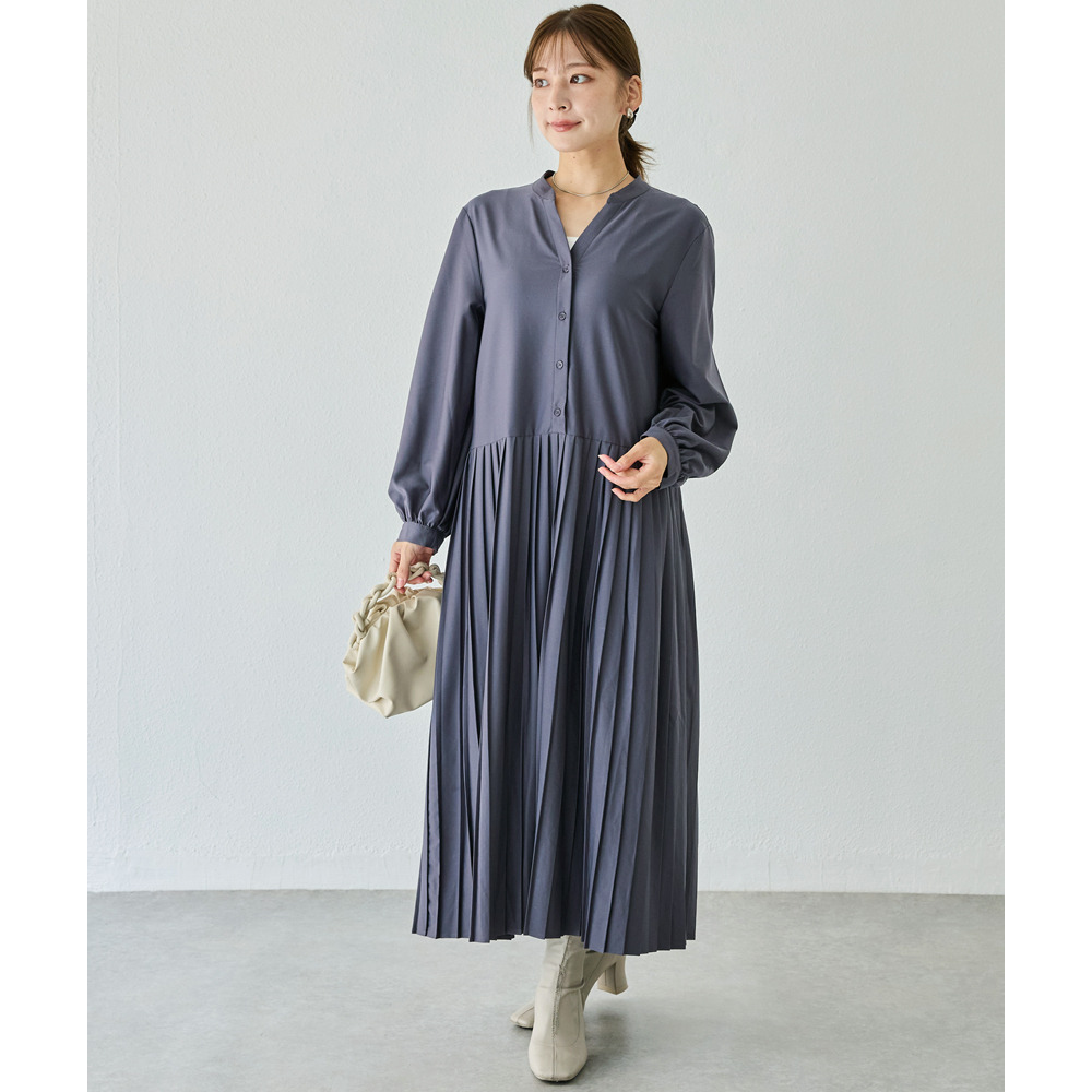 プリーツ切替ワンピース4