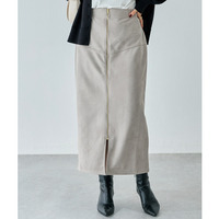 スエードフロントファスナースカート