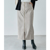 スエードフロントファスナースカート