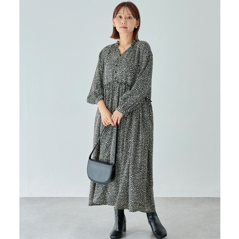 フリル衿ワンピース3