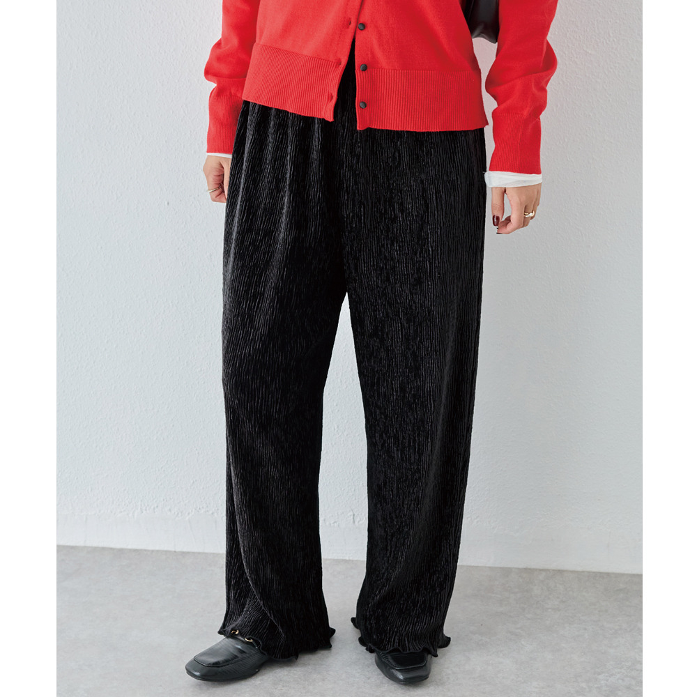 楊柳ベロアイージーパンツ1