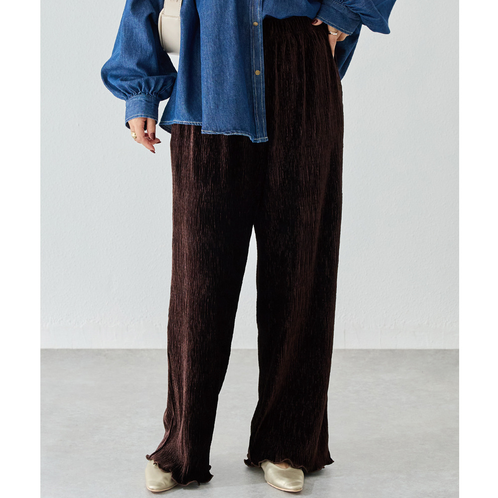 楊柳ベロアイージーパンツ1