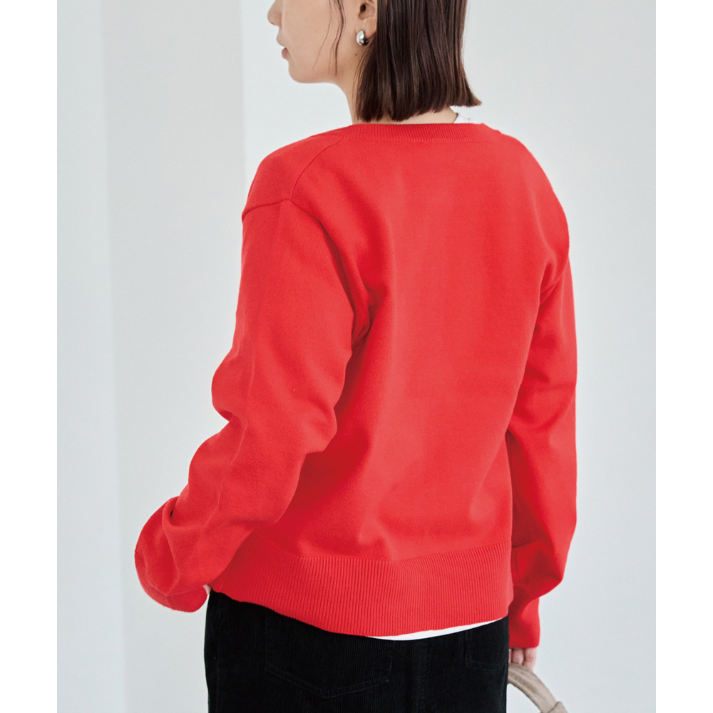 ボタン配色ニットカーデ13