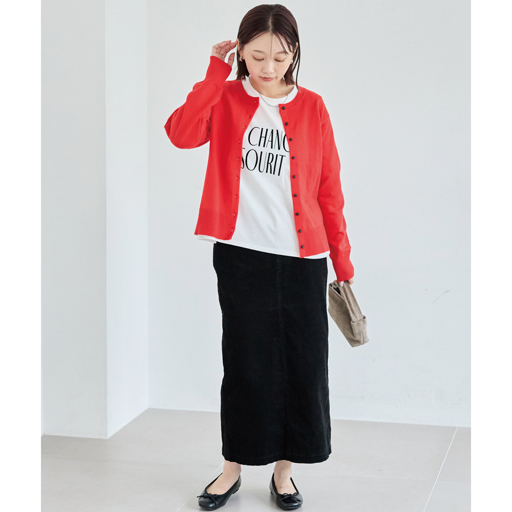 ボタン配色ニットカーデ15